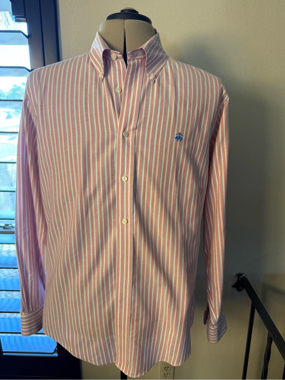 Brooks Brothers 1818 Regent Supima Cotton Striped Shirt Men’s Large L